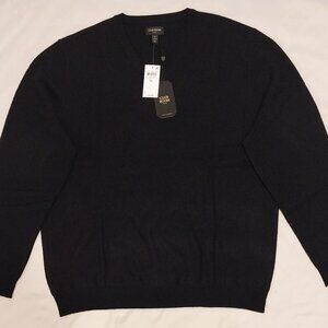 NWT Club Room Men's Cashmere V-Neck Sweater Size (XL), Color Black.